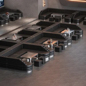 Indoor Bar Exterior Hall Wine Cellar Nightclub Hookah Lounge Furniture Dance Club Pub Disco U Shape Leather VIP Bar Sofa Sets