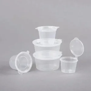 Round Design 1.5 Oz Disposable Plastic Takeaway One-Piece Sauce Container