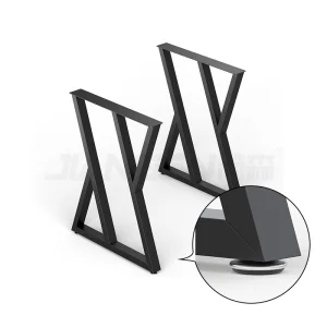Adjustable Height Black Table Leg with Metal Frame