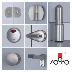 Aogao Directly Sale High-Quality 23 Series Alloy and Stainless Steel Bathroom Partition Fittings Toilet Hardware