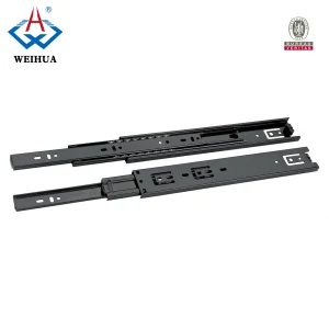 Ball Bearing Drawer Slide 3 Fold Full Extention Furniture Hardware 45mm 1.2mm Thickness