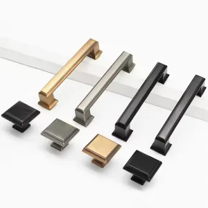 Brushed Zinc Alloy Pull Handle Luxury Solid Brass Knuckle Set for Kitchen Cabinets Bathroom Storage Antique Door Handles