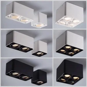 COB Surface Mounted LED Lights Black Square LED Downlights Lighting Mounted LED Light