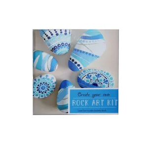 DIY Rock Painting &amp; Foil Art Craft Kit-Educational Toy Set with Nature Stones