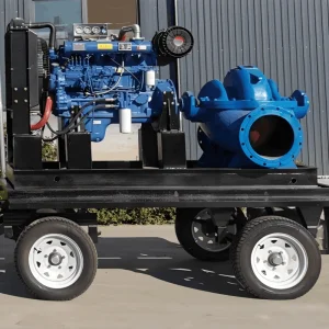 Heavy-Duty Mobile Diesel Trash Pump with 4 Durable Wheels