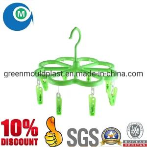 Hot-Sale Plastic Clothes Hanger with Clips for Sock Injection Mould