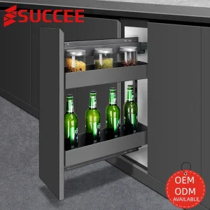 Iron Base Kitchen Hardware Accessories 2 or 3 Tier Side Mound Pull out Storage Basket Drawer