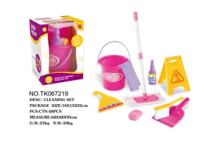 Little Housekeeping Helper Kids Pretend Play Toy Cleaning Tools Toy with Mop Bucket and Accessories