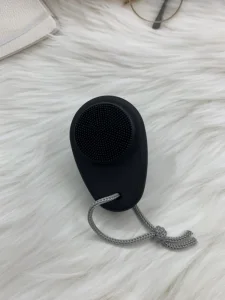 Mini Black Color Facial Silicone Massage Brushes ABS Plastic Handle Facial Wash Brush with Transparent Lid