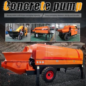 Portable Construction Mobile Mini Conveying Pumping Diesel Electric Trailer Mounted Transfer Hydraulic Cement Concrete Mortar Spray Machine Truck Mixer Pump