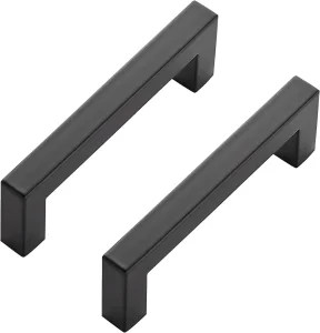 Square Cabinet Handles Matte Black Kitchen Hardware for Cabinet Drawer Pulls