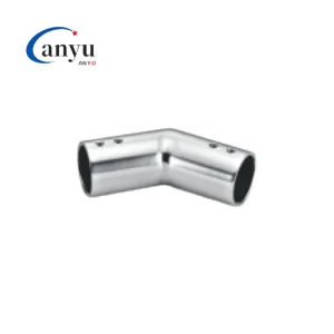 Stainless Steel Welding Bathroom Glass Door Round Pipe Connector Clamp Glass Hardware