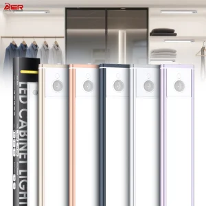 Ultra-Thin Indoor 5V USB 5 Color Rechargeable Kitchen Under Cabinet Lighting Dimmable Closet Wardrobe LED Motion Sensor Light