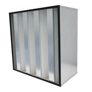 V Cell Ahu HEPA Filter Medium Efficiency Merv13 F7 F8 Plastic Frame Mini-Pleated Compact 4 V Bank Air Filter 24X24X12