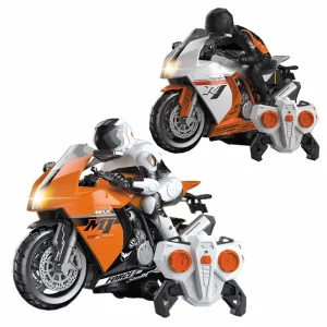 Wholesale 2.4GHz Remote Radio Control Electric Motorcycle Model RC Stunt Motorbike Juguete Vehicle Boy Children Gift Car Toy with Sound and Light