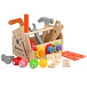Wholesale Kids Wooden Toys Early Educational Wooden Play Pretend Toolbox Set Toys