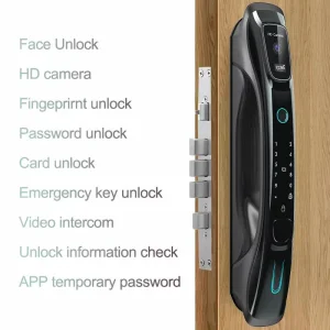 WiFi Digital Card Security Safe Electronic Alumnium Alloy Lockset HD Camera Fingerprint Remote Control Face Recognition Smart Door Lock