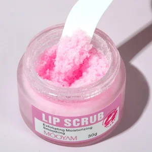 Lip Scrub Vendor Gentle Exfoliating Strawberry Flavors Sugar Moisturizing Nourishing Pink Lip Scrub for Dark Lips