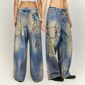 Stock Digital Printing Denim Jeans