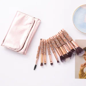 10 PCS Makeup Brush Set with Bag