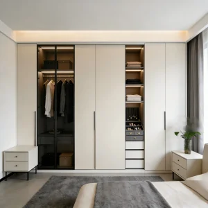 Minimalist Built-in Wardrobe System for Modern European Bedroom Interiors