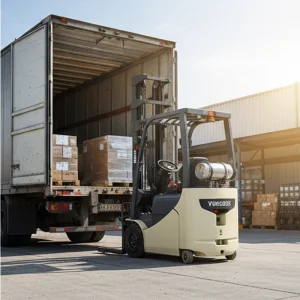 Electric Double Deep Reach Scissor Lift Truck with Electronic Steering Forklift