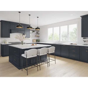 Custom Wooden Kitchen Cabinets American Style Shaped Doors Modular Melamine Cabinets