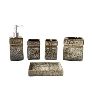 Buy Wabi - Sabi Square Stoneware Bathroom Accessory Set Company, Products