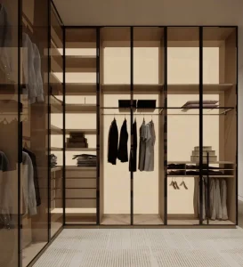 Aluminum MDF Modern Eco-Friendly Durable Bedroom Wardrobe with Closet System for Apartment Villa Mall Clothes Storage