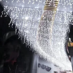 Commercial Wholesale Outdoor Landscape Garden IP44 Lights Warm White Yard Patio Holiday Connectable Decorative LED Icicle Lights