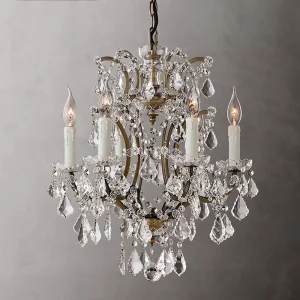 Retro Classic Style Crystal Chandelier Europe Gilded Brass Pendant Lamp for Home Restaurant Hotel Corridor Decorative Indoor Lighting