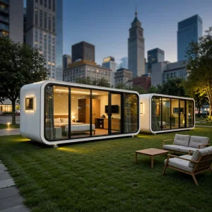 Luxury 20ft 40ft Apple Warehouse Modular Transportable Prefab Office Cabin