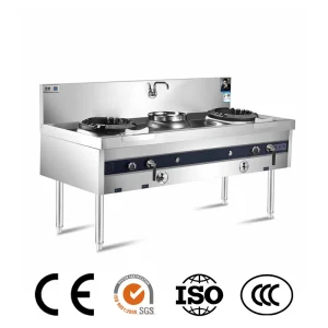 Commercial Gas Double Cooking Stove and Commercial Stainless Steel Cookware