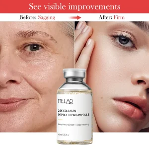 Wrinkle Smoothing Skin Elasticity Boosting Lifting Firming Facial Treatment Serum 24K Gold Collagen Peptide Repair Ampoule