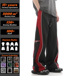 Kodo Custom High Quality Loose Fit Vintage Cargo Pants Running Multi Pockets Elastic Waist Polyester Trousers