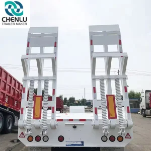 Transporting Excavators, 40/50/80 Ton 3/4 Axle 40 FT 45 FT Low Bed Semi-Trailer