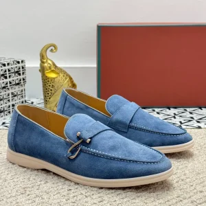 Waterproof Moccasin Shoes Summer Casual Driving Flats Square Suede Loafers Water Resistant Rubber Sole Lightweight Soft