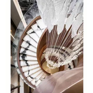 Luxury Designs Staircase Panda White Marble Stair Step Marble Treads for Hotels Luxury Homes