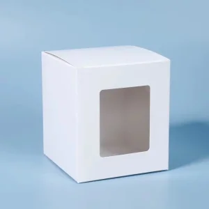 Custom White Kraft Paper Boxes with a Front Window