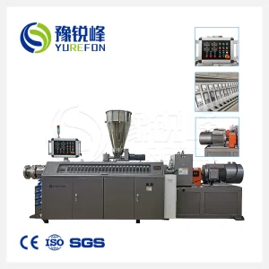 Plastic Machine PVC Conical Twin Screw Extruder for Pipe Profile Sheet Extrusion