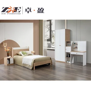 Custom Apartment House Project Furniture Wooden MDF Single Bedroom Furniture