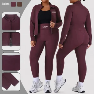 Mulheres Moldando Roupas de Exercício para Corrida Nua Tamanho Plus Conjunto de Yoga de Alta Elasticidade