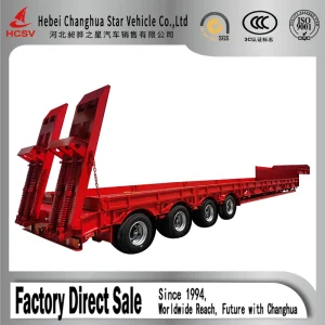 Factory Direct Sale Extendable Low Bed Semi Trailer Hydraulic Suspension System Trailer