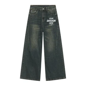 Calças Jeans Masculinas Personalizadas Estilo Desgastado Baggy Denim