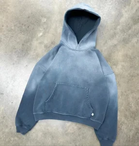 Custom 500 Gsm 100% Cotton French Terry Acid Wash Hoodie
