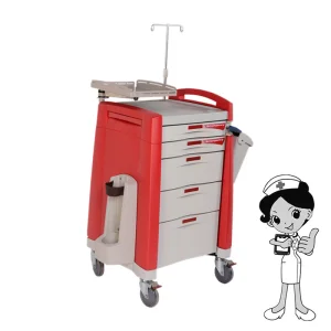 High Quality Hospital Furniture ABS Medical Emergency Ambulance Nursing Moving Treatment Hospital Trolley Crash Cart (UL-22MD48)