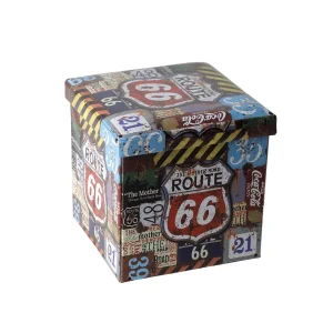 Storage Ottoman Furniture Collapsible Storage Ottoman with Printing Foot Step Stool