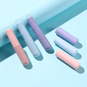 Hot Selling Portable Plastic Handle Silicone Lip Brush With Angular Blush Design For Lipstick Concealer