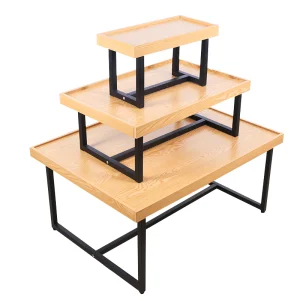 China Factory Wooden Metal Shelf Quality Guarantee Wooden Vegetable and Fruit Shelf