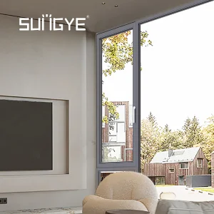 SUNGYE Premium Smart Electric Motorized Integrated Thermal Break Aluminum Casement Window for Mediterranean Villas Chateaus